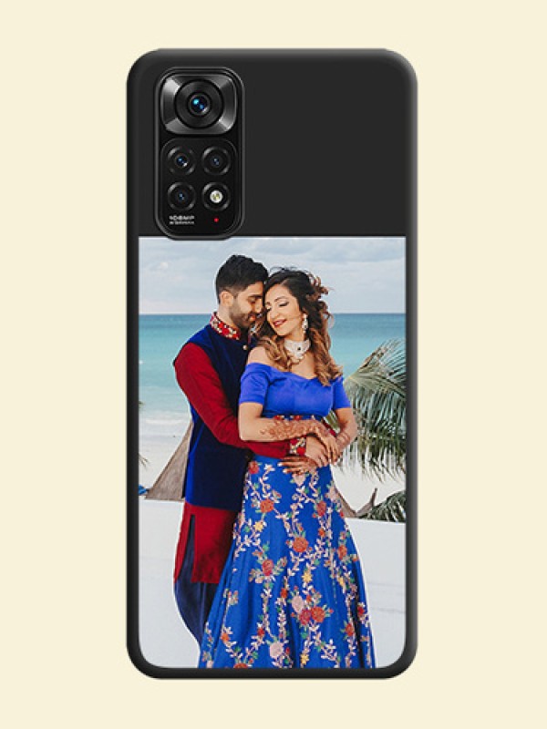 Image Upload With Space Black Color On Custom Soft Matte Mobile Back Cover - Xiaomi Redmi Note 11
