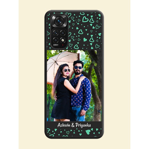 Sea Green Indefinite Love Pattern on Photo on Space Black Soft Matte Mobile Cover - Redmi Note 11s Sea Green Indefinite Love Pattern on Photo on Space Black Soft Matte Mobile Cover - Redmi Note 11s