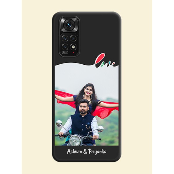Fall in Love Pattern with Picture on Photo on Space Black Soft Matte Mobile Case - Redmi Note 11s Fall in Love Pattern with Picture on Photo on Space Black Soft Matte Mobile Case - Redmi Note 11s