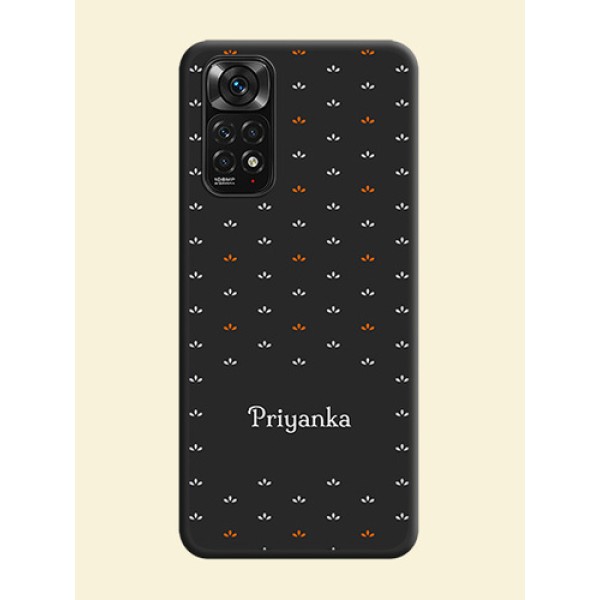 Simple Pattern With Custom Text On Space Black Personalized Soft Matte Phone Covers -Xiaomi Redmi Note 11S Simple Pattern With Custom Text On Space Black Personalized Soft Matte Phone Covers -Xiaomi Redmi Note 11S