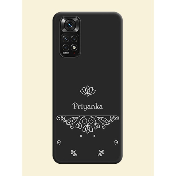 Lotus Garden Custom Text On Space Black Personalized Soft Matte Phone Covers -Xiaomi Redmi Note 11S Lotus Garden Custom Text On Space Black Personalized Soft Matte Phone Covers -Xiaomi Redmi Note 11S