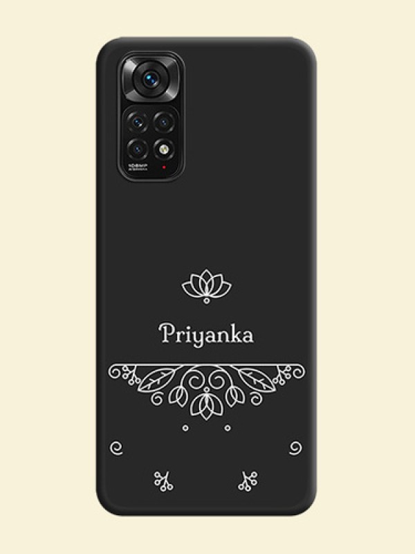 Lotus Garden Custom Text On Space Black Personalized Soft Matte Phone Covers -Xiaomi Redmi Note 11S