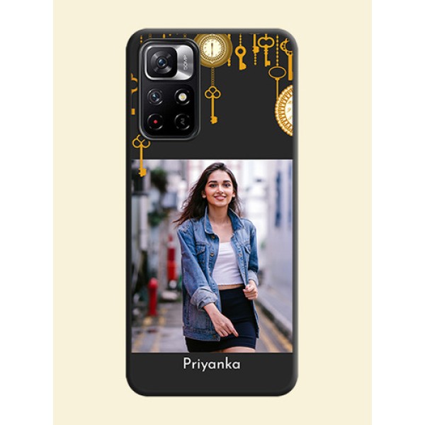 Decorative Design with Text on Space Black Custom Soft Matte Back Cover - Redmi Note 11T 5G Decorative Design with Text on Space Black Custom Soft Matte Back Cover - Redmi Note 11T 5G