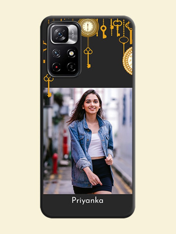 Decorative Design with Text on Space Black Custom Soft Matte Back Cover - Redmi Note 11T 5G
