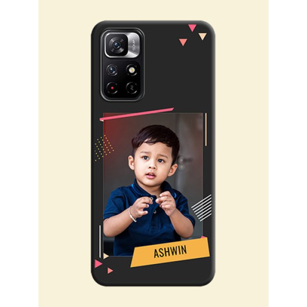 Photo Frame with Triangle Small Dots on Photo on Space Black Soft Matte Back Cover - Redmi Note 11T 5G Photo Frame with Triangle Small Dots on Photo on Space Black Soft Matte Back Cover - Redmi Note 11T 5G