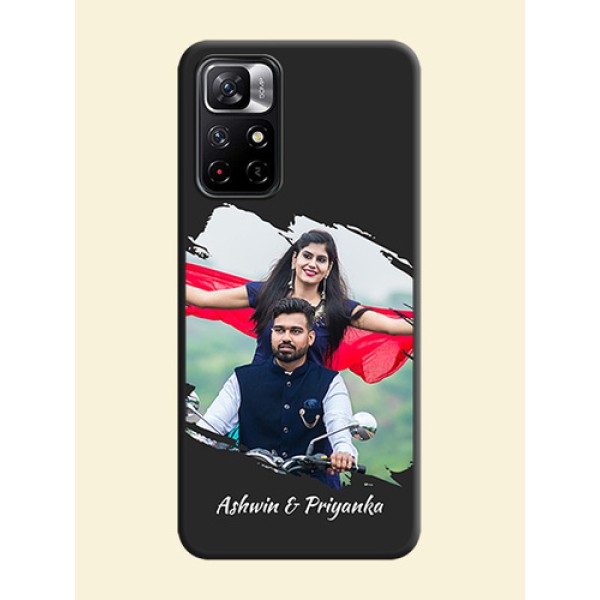 Grunge Brush Strokes on Photo on Space Black Soft Matte Back Cover - Redmi Note 11T 5G