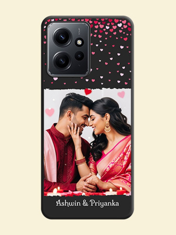 Fall in Love with Your Partner on Photo On Space Black Custom Soft Matte Mobile Back Cover - Redmi Note 12 4G