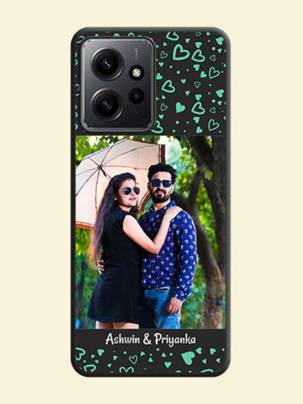 Sea Green Indefinite Love Pattern on Photo On Space Black Custom Soft Matte Mobile Back Cover - Redmi Note 12 4G