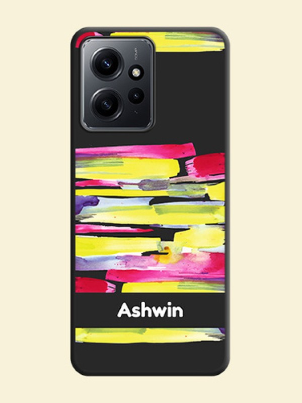 Brush Coloured On Space Black Custom Soft Matte Mobile Back Cover - Redmi Note 12 4G