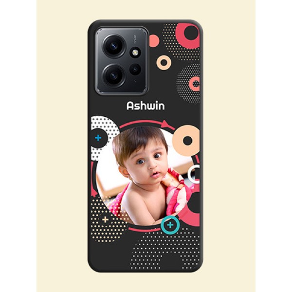 Multicoloured Round Image On Space Black Custom Soft Matte Mobile Back Cover - Redmi Note 12 4G Multicoloured Round Image On Space Black Custom Soft Matte Mobile Back Cover - Redmi Note 12 4G