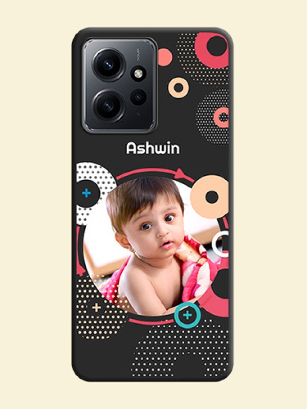 Multicoloured Round Image On Space Black Custom Soft Matte Mobile Back Cover - Redmi Note 12 4G