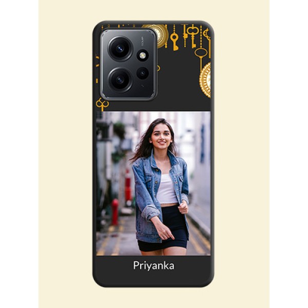 Decorative Design with Text On Space Black Custom Soft Matte Mobile Back Cover - Redmi Note 12 4G