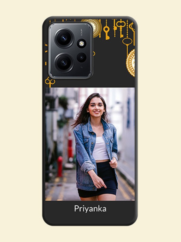 Decorative Design with Text On Space Black Custom Soft Matte Mobile Back Cover - Redmi Note 12 4G