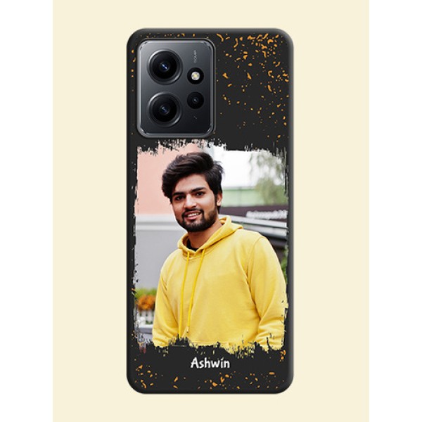 Spray Free Design on Photo On Space Black Custom Soft Matte Mobile Back Cover - Redmi Note 12 4G Spray Free Design on Photo On Space Black Custom Soft Matte Mobile Back Cover - Redmi Note 12 4G