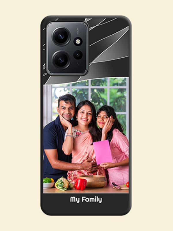 Mixed Wave Lines on Photo On Space Black Custom Soft Matte Mobile Back Cover - Redmi Note 12 4G