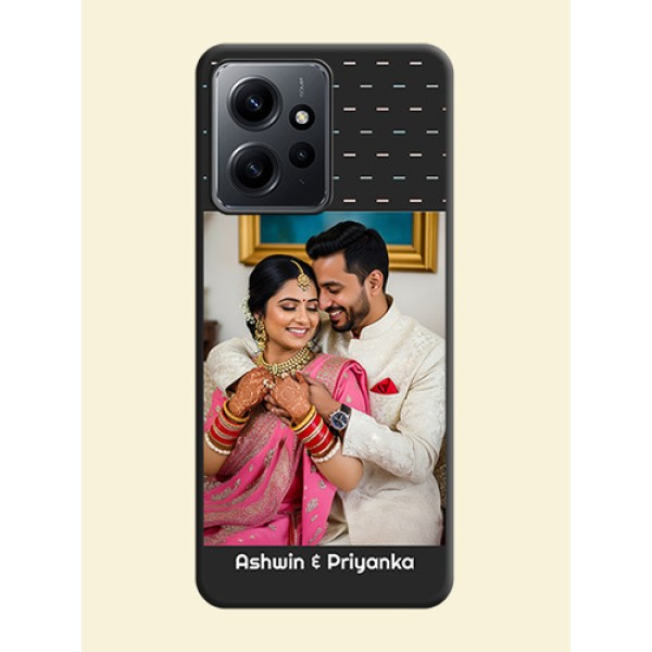 Line Pattern Design with Text On Space Black Custom Soft Matte Mobile Back Cover - Redmi Note 12 4G Line Pattern Design with Text On Space Black Custom Soft Matte Mobile Back Cover - Redmi Note 12 4G