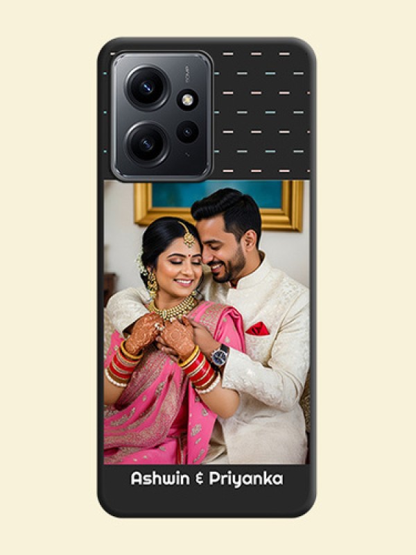Line Pattern Design with Text On Space Black Custom Soft Matte Mobile Back Cover - Redmi Note 12 4G