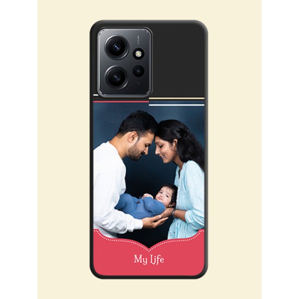 Classic Plain Design with Name On Space Black Custom Soft Matte Mobile Back Cover - Redmi Note 12 4G Classic Plain Design with Name On Space Black Custom Soft Matte Mobile Back Cover - Redmi Note 12 4G