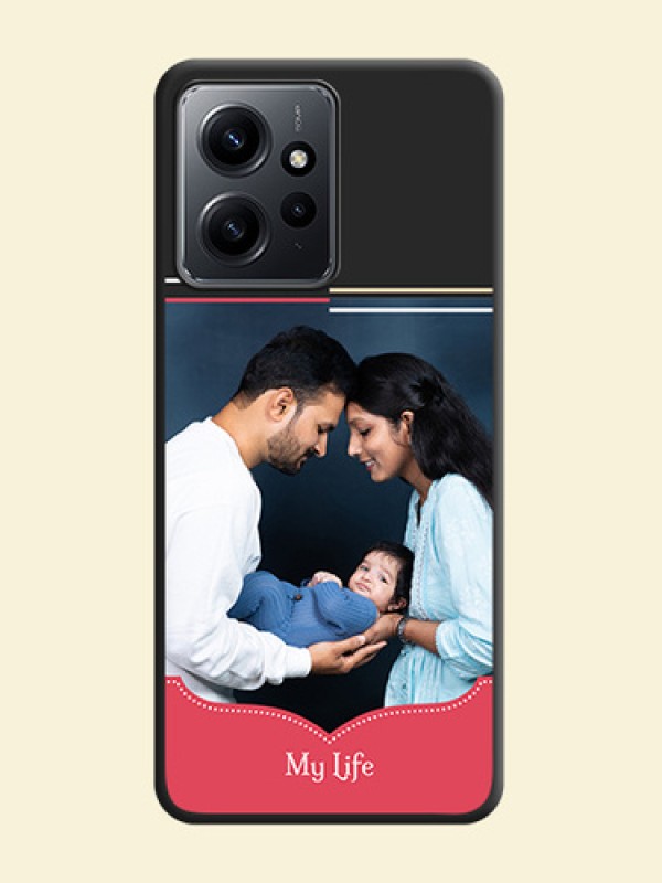 Classic Plain Design with Name On Space Black Custom Soft Matte Mobile Back Cover - Redmi Note 12 4G