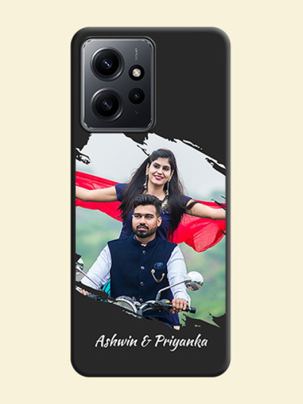 Grunge Brush Strokes on Photo On Space Black Custom Soft Matte Mobile Back Cover - Redmi Note 12 4G