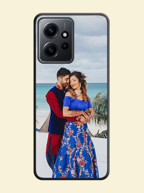 Full Single Pic Upload On Space Black Custom Soft Matte Mobile Back Cover - Redmi Note 12 4G