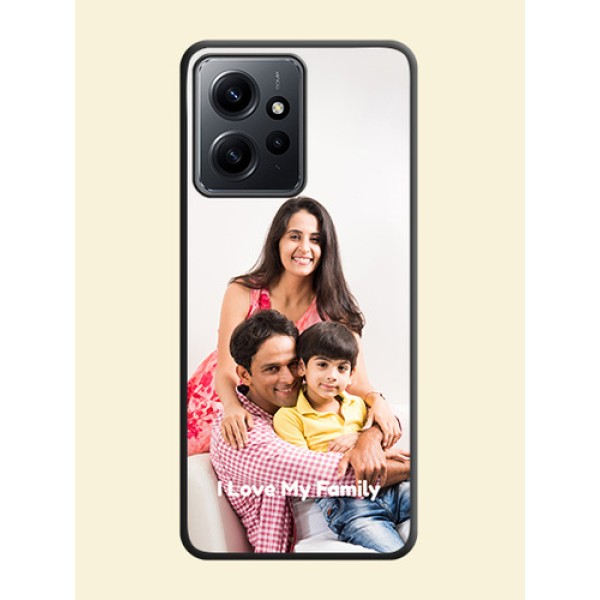 Full Single Pic Upload With Text On Space Black Custom Soft Matte Mobile Back Cover - Redmi Note 12 4G Full Single Pic Upload With Text On Space Black Custom Soft Matte Mobile Back Cover - Redmi Note 12 4G