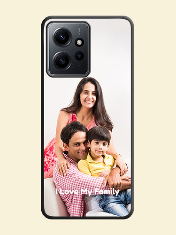 Full Single Pic Upload With Text On Space Black Custom Soft Matte Mobile Back Cover - Redmi Note 12 4G