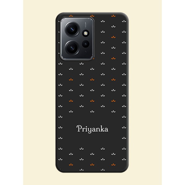 Simple Pattern With Custom Text On Space Black Custom Soft Matte Mobile Back Cover - Redmi Note 12 4G Simple Pattern With Custom Text On Space Black Custom Soft Matte Mobile Back Cover - Redmi Note 12 4G