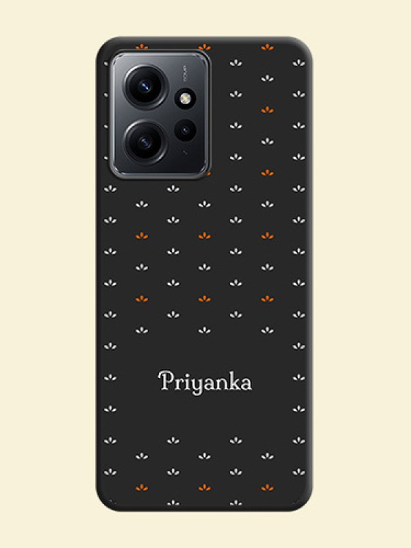 Simple Pattern With Custom Text On Space Black Custom Soft Matte Mobile Back Cover - Redmi Note 12 4G