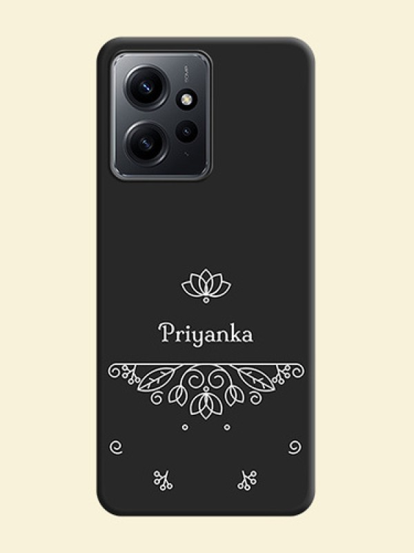 Lotus Garden Custom Text On Space Black Custom Soft Matte Mobile Back Cover - Redmi Note 12 4G
