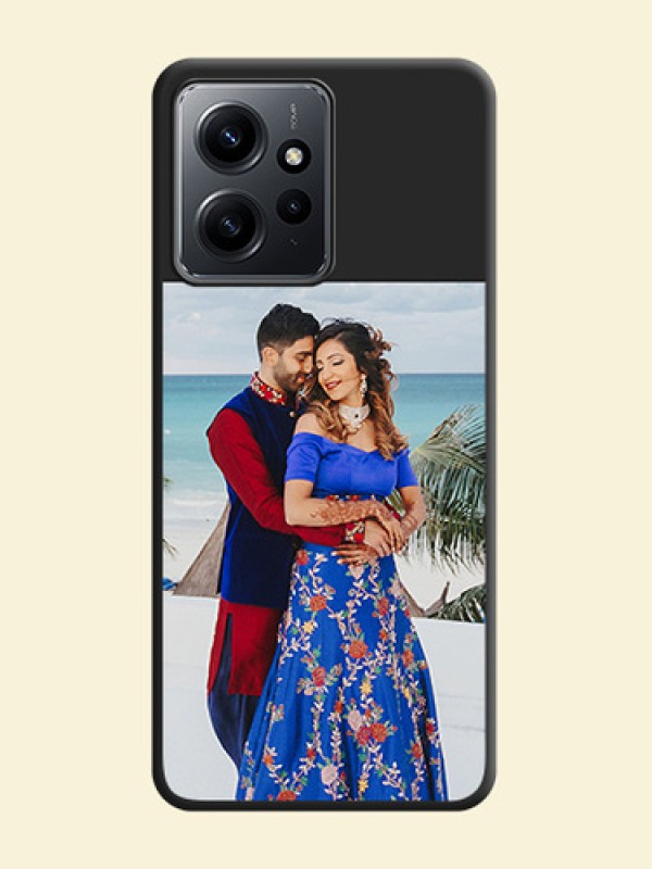 Image Upload With Space Black Color On Custom Soft Matte Mobile Back Cover - Xiaomi Redmi Note 12 4G