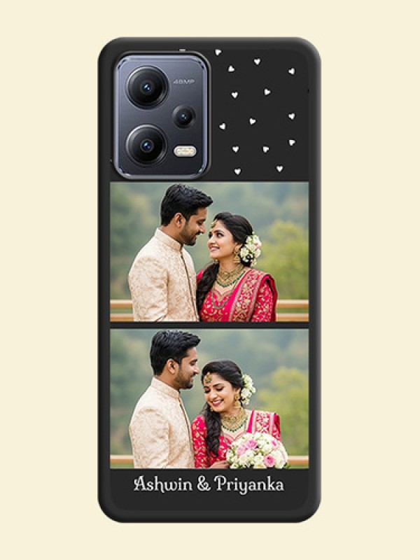 Miniature Love Symbols with Name on Space Black Custom Soft Matte Back Cover - Xiaomi Redmi Note 12 5G