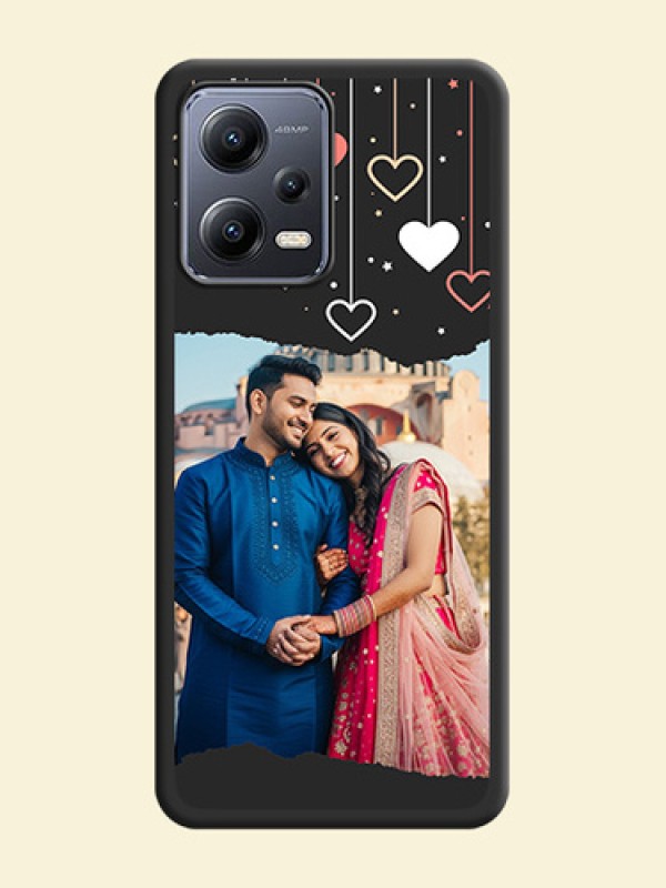 Love Hangings with Splash Wave Picture on Space Black Custom Soft Matte Phone Back Cover - Xiaomi Redmi Note 12 5G