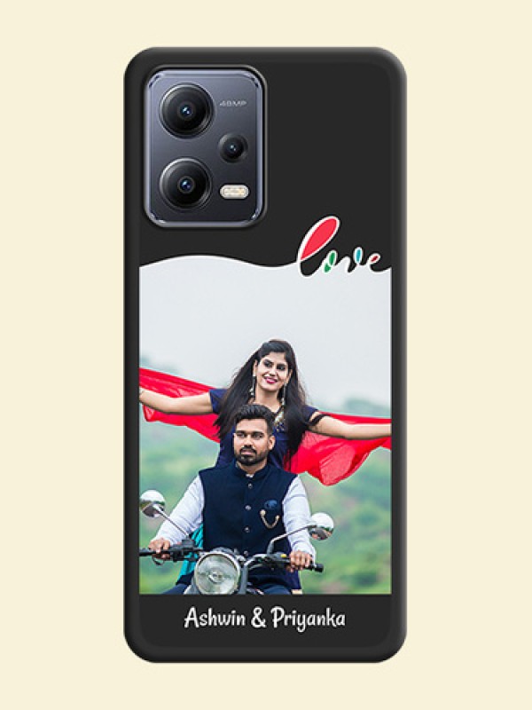 Fall in Love Pattern with Picture on Photo on Space Black Soft Matte Mobile Case - Xiaomi Redmi Note 12 5G