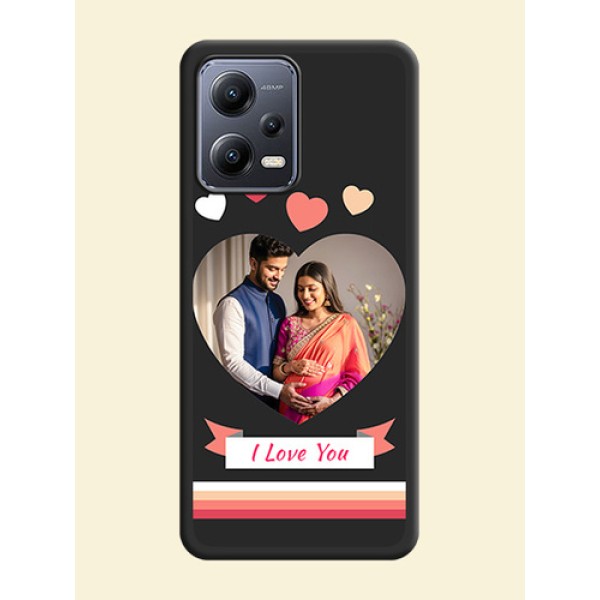 Love Shaped Photo with Colorful Stripes on Personalised Space Black Soft Matte Cases - Xiaomi Redmi Note 12 5G Love Shaped Photo with Colorful Stripes on Personalised Space Black Soft Matte Cases - Xiaomi Redmi Note 12 5G