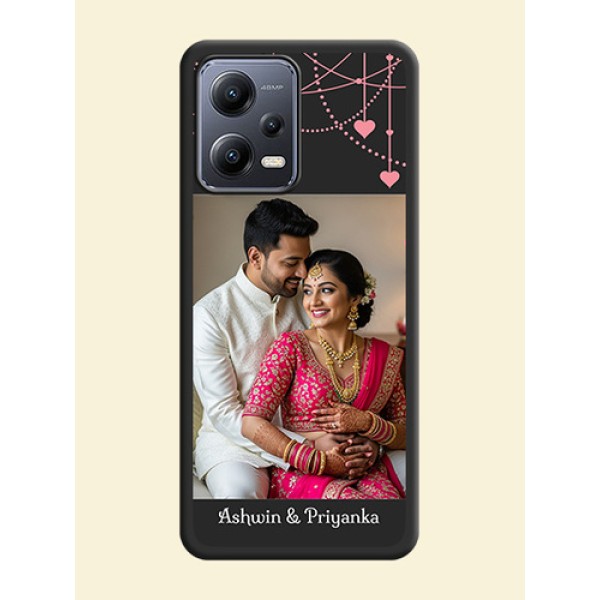 Pink Love Hangings with Text on Space Black Custom Soft Matte Back Cover - Xiaomi Redmi Note 12 5G Pink Love Hangings with Text on Space Black Custom Soft Matte Back Cover - Xiaomi Redmi Note 12 5G
