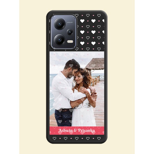 White Color Love Symbols with Text Design on Photo on Space Black Soft Matte Phone Cover - Xiaomi Redmi Note 12 5G White Color Love Symbols with Text Design on Photo on Space Black Soft Matte Phone Cover - Xiaomi Redmi Note 12 5G