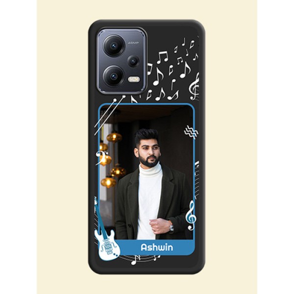 Musical Theme Design with Text on Photo on Space Black Soft Matte Mobile Case - Xiaomi Redmi Note 12 5G Musical Theme Design with Text on Photo on Space Black Soft Matte Mobile Case - Xiaomi Redmi Note 12 5G