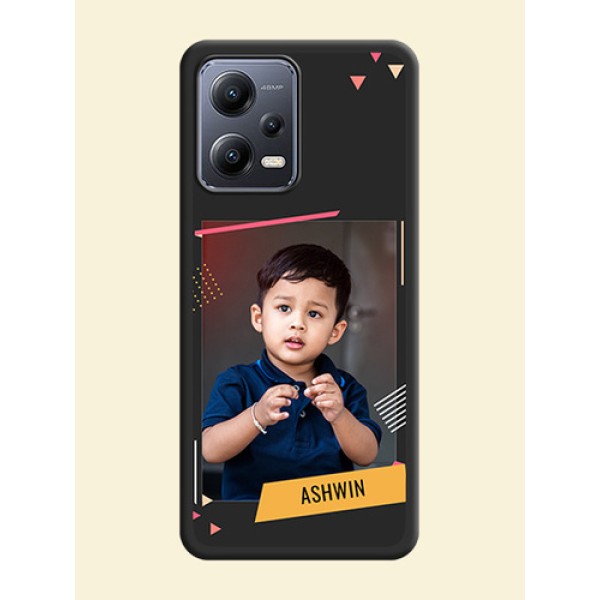 Photo Frame with Triangle Small Dots on Photo on Space Black Soft Matte Back Cover - Xiaomi Redmi Note 12 5G Photo Frame with Triangle Small Dots on Photo on Space Black Soft Matte Back Cover - Xiaomi Redmi Note 12 5G