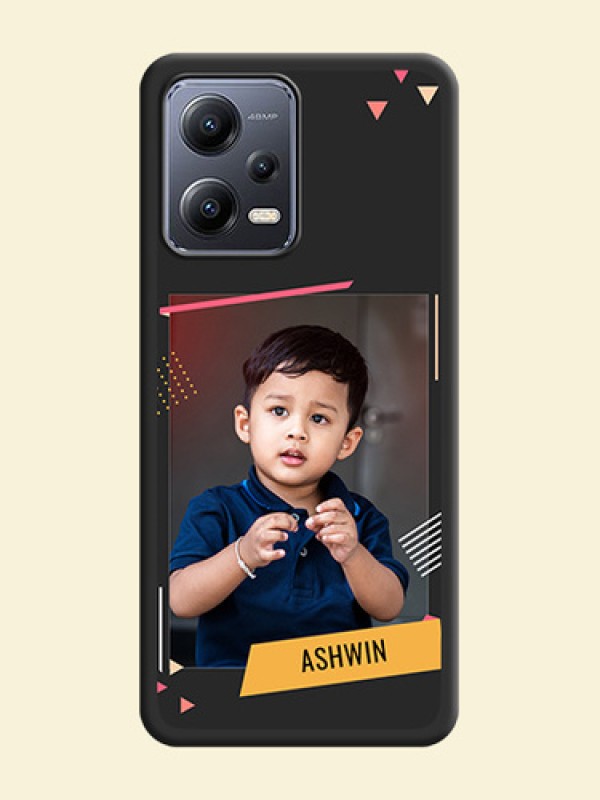 Photo Frame with Triangle Small Dots on Photo on Space Black Soft Matte Back Cover - Xiaomi Redmi Note 12 5G