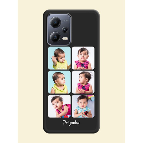 Floral Art with 6 Image Holder on Photo on Space Black Soft Matte Mobile Case - Xiaomi Redmi Note 12 5G Floral Art with 6 Image Holder on Photo on Space Black Soft Matte Mobile Case - Xiaomi Redmi Note 12 5G