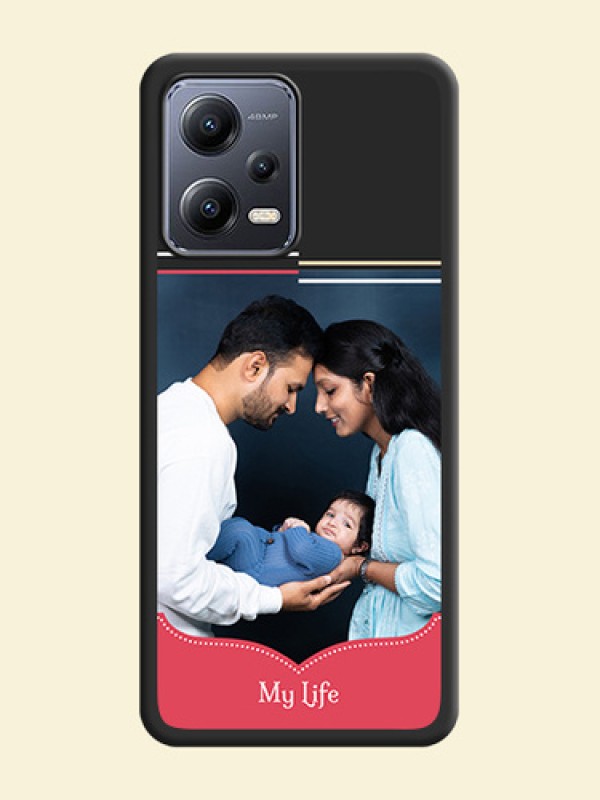 Classic Plain Design with Name on Photo on Space Black Soft Matte Phone Cover - Xiaomi Redmi Note 12 5G