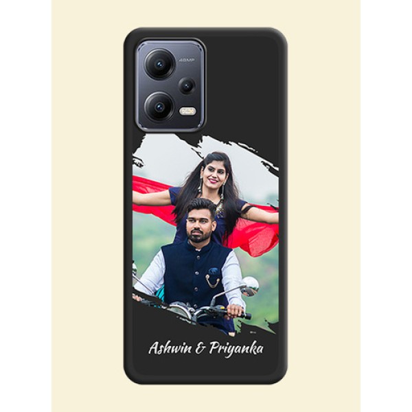 Grunge Brush Strokes on Photo on Space Black Soft Matte Back Cover - Xiaomi Redmi Note 12 5G Grunge Brush Strokes on Photo on Space Black Soft Matte Back Cover - Xiaomi Redmi Note 12 5G