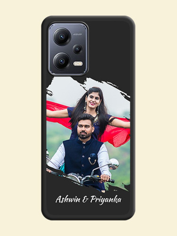 Grunge Brush Strokes on Photo on Space Black Soft Matte Back Cover - Xiaomi Redmi Note 12 5G