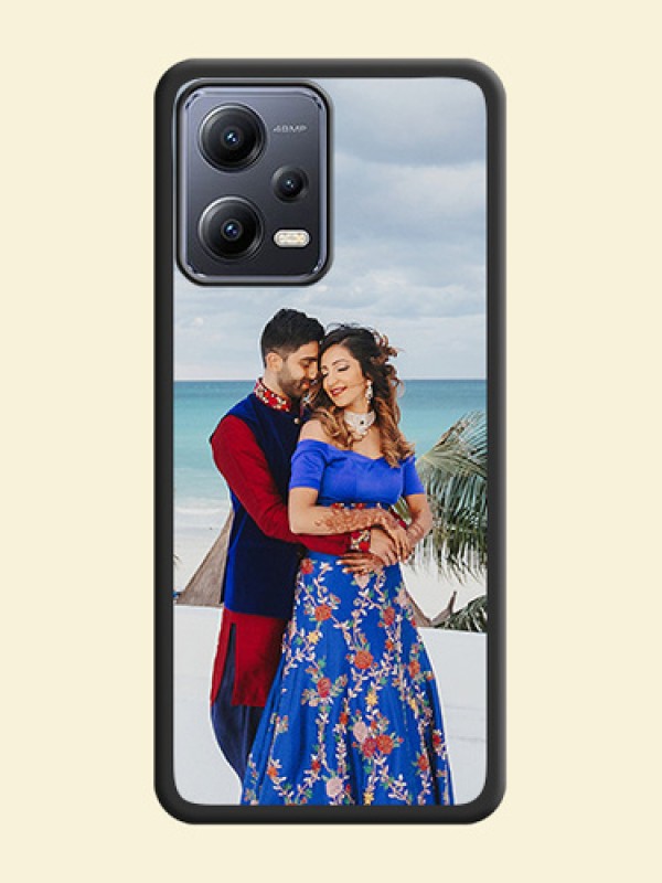Full Single Pic Upload On Space Black Personalized Soft Matte Phone Covers -Xiaomi Redmi Note 12 5G
