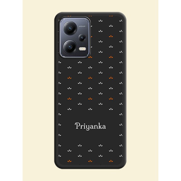 Simple Pattern With Custom Text On Space Black Personalized Soft Matte Phone Covers -Xiaomi Redmi Note 12 5G Simple Pattern With Custom Text On Space Black Personalized Soft Matte Phone Covers -Xiaomi Redmi Note 12 5G
