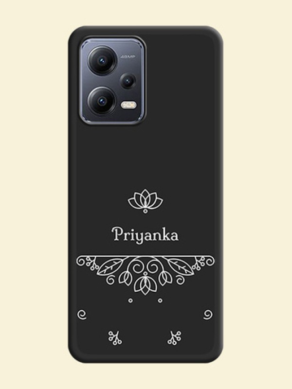 Lotus Garden Custom Text On Space Black Personalized Soft Matte Phone Covers -Xiaomi Redmi Note 12 5G