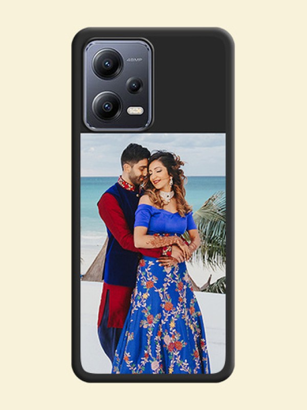 Image Upload With Space Black Color On Custom Soft Matte Mobile Back Cover - Xiaomi Redmi Note 12 5G
