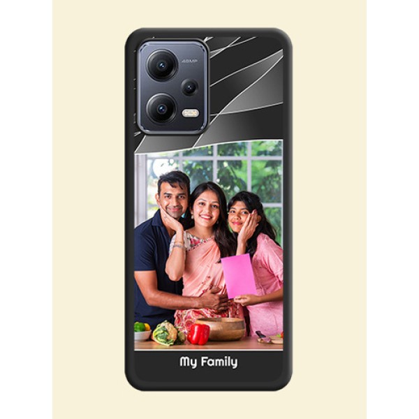 Mixed Wave Lines on Photo on Space Black Soft Matte Mobile Cover - Xiaomi Redmi Note 12 Pro 5G Mixed Wave Lines on Photo on Space Black Soft Matte Mobile Cover - Xiaomi Redmi Note 12 Pro 5G