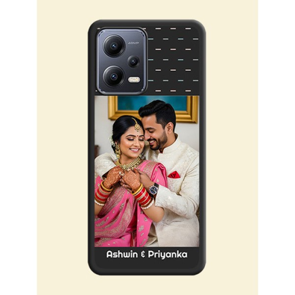Line Pattern Design with Text on Space Black Custom Soft Matte Phone Back Cover - Xiaomi Redmi Note 12 Pro 5G Line Pattern Design with Text on Space Black Custom Soft Matte Phone Back Cover - Xiaomi Redmi Note 12 Pro 5G